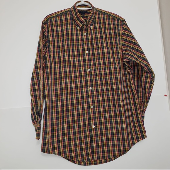 Lands'end Double Tattersall Check Button DownShirt - Picture 1 of 8